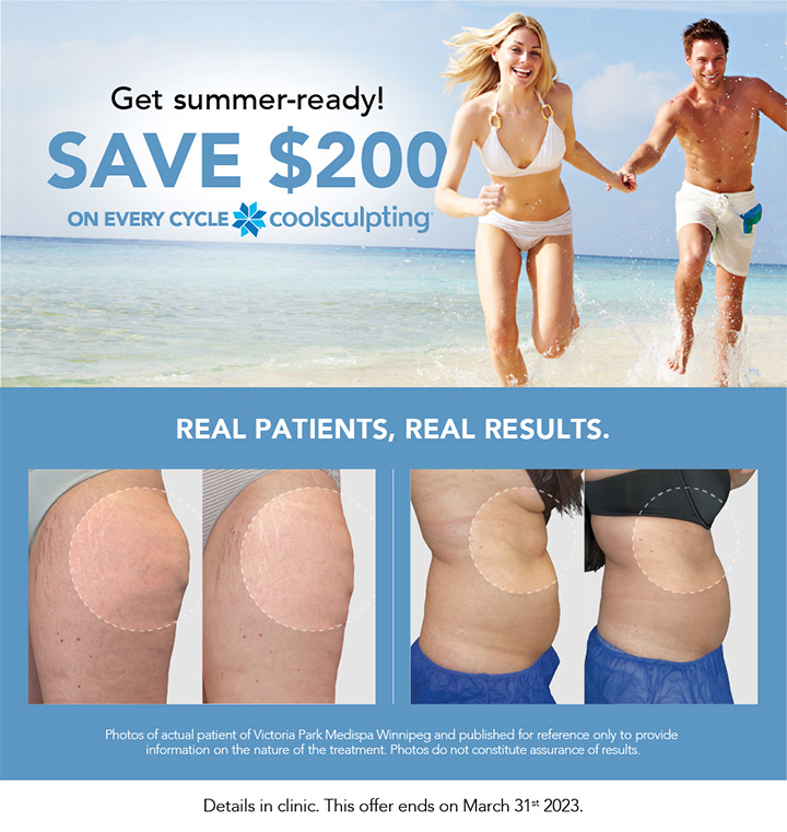 Save $200 on every cycle of coolsculpting. Details in clinic. Offer ends March 31, 2023